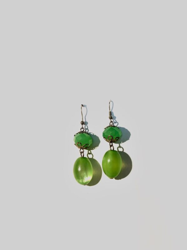 Green Stone Dangle Earring